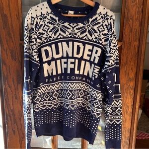 The Office Ugly Christmas Sweater Dunder‎ Mifflin Fair Isle Men's Size Large